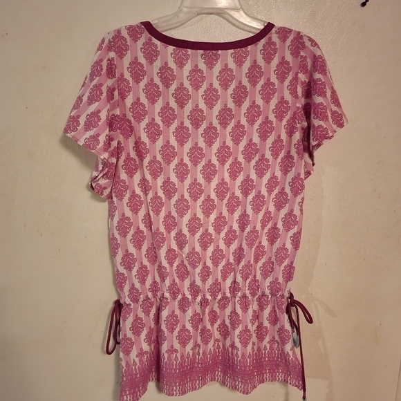 Vineyard Vines Cotton Cover Up Size S Cinched Waist Tassles - Picture 6 of 9